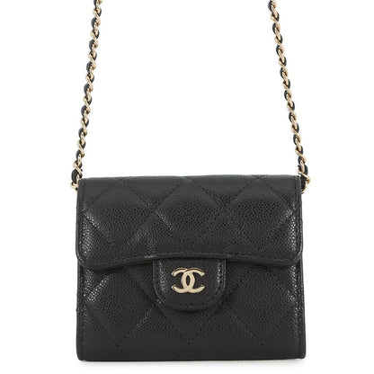 CHANEL Matelasse Chain wallet BlackAP0238 Caviar Leather