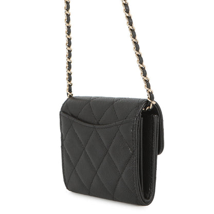 CHANEL Matelasse Chain wallet BlackAP0238 Caviar Leather