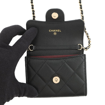 CHANEL Matelasse Chain wallet BlackAP0238 Caviar Leather