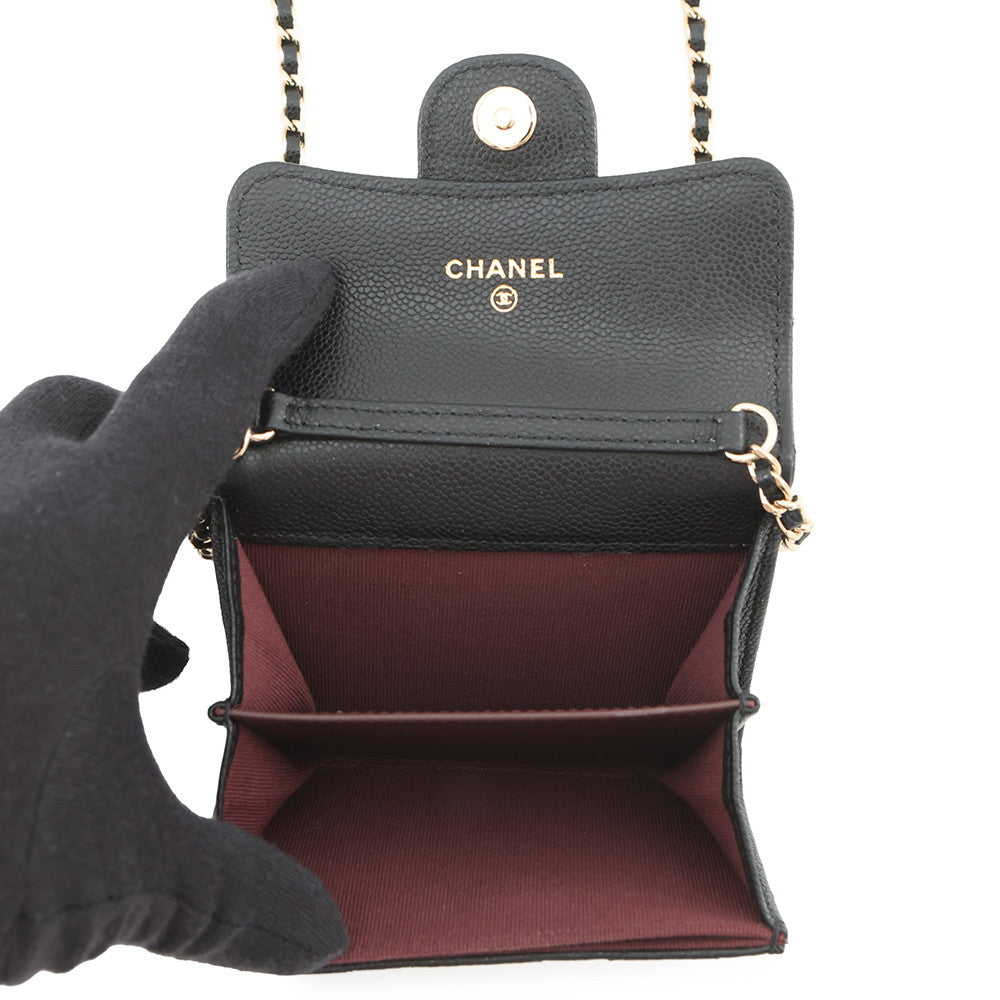 CHANEL Matelasse Chain wallet BlackAP0238 Caviar Leather