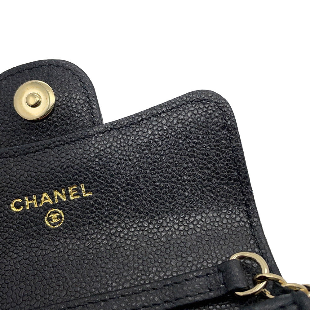 CHANEL Matelasse Chain wallet BlackAP0238 Caviar Leather