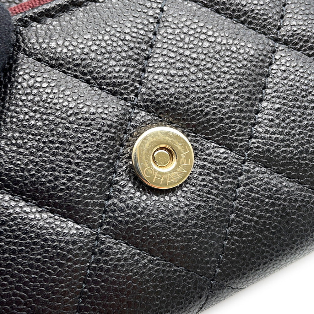 CHANEL Matelasse Chain wallet BlackAP0238 Caviar Leather
