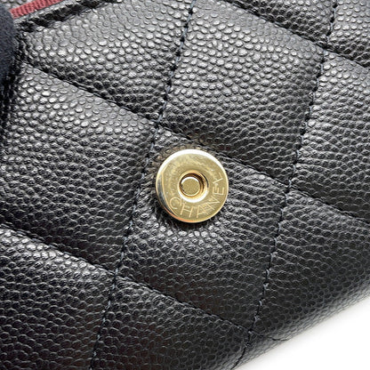 CHANEL Matelasse Chain wallet BlackAP0238 Caviar Leather