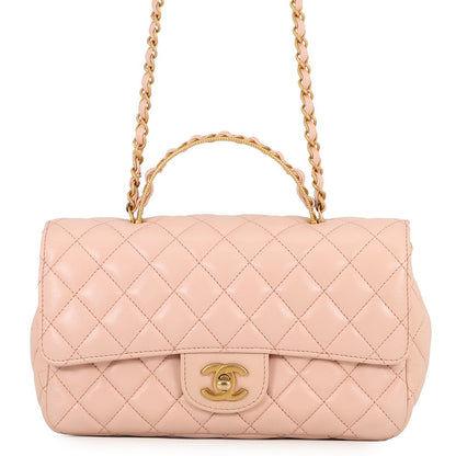 CHANEL Matelasse Top Handle Light PinkAS4408 Lambskin