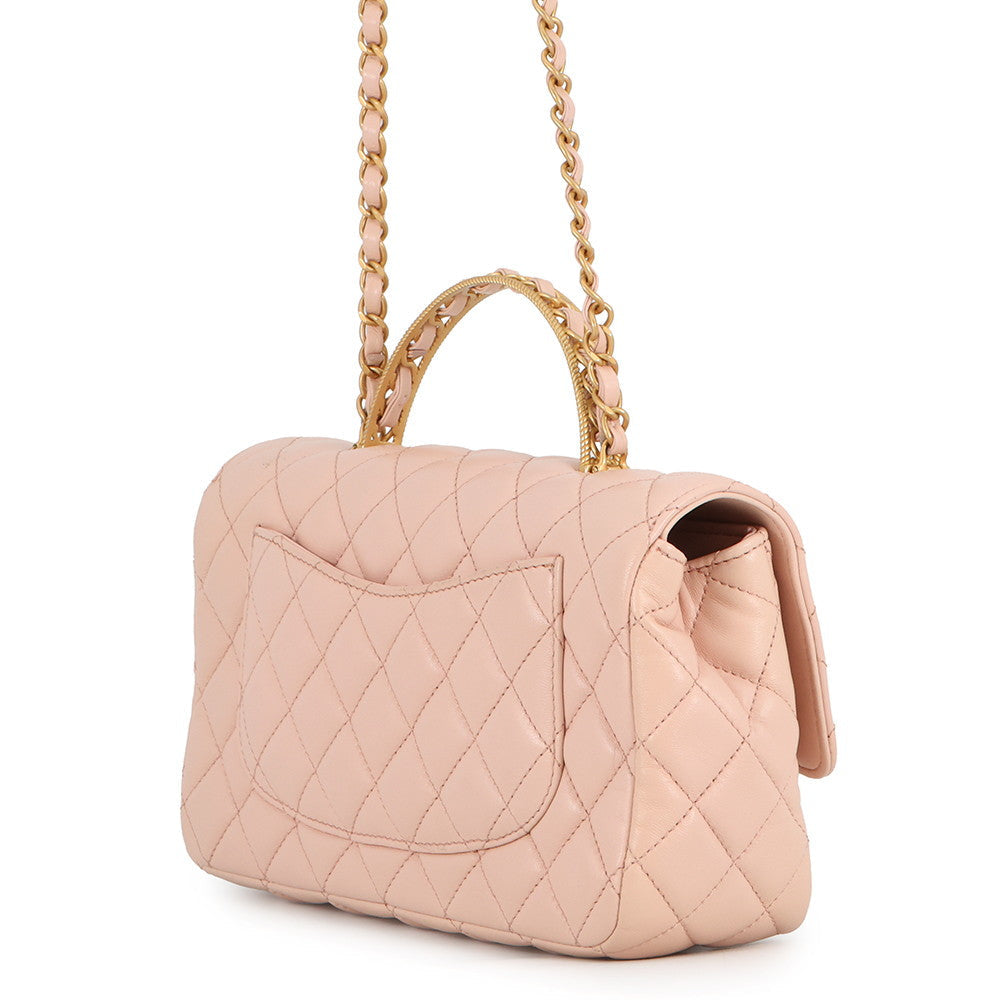 CHANEL Matelasse Top Handle Light PinkAS4408 Lambskin