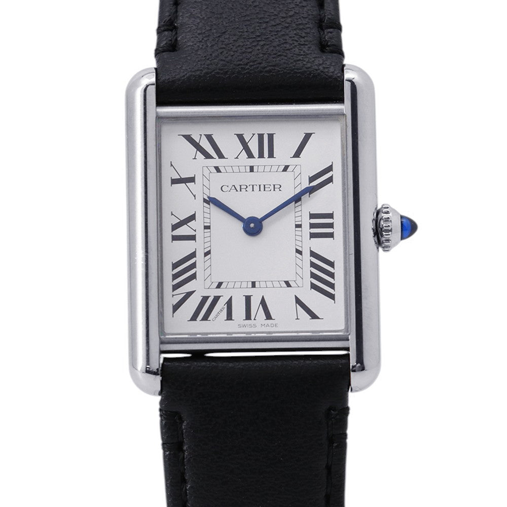 CARTIER Tank Mast Solar Powered Beat LM H33.7mm×W25.5mm Stainless Steel Leather Silver DialWSTA0059