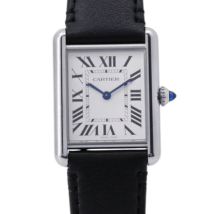 CARTIER Tank Mast Solar Powered Beat LM H33.7mm×W25.5mm Stainless Steel Leather Silver DialWSTA0059