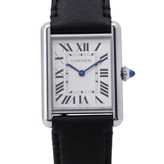 CARTIER Tank Mast Solar Powered Beat LM H33.7mm×W25.5mm Stainless Steel Leather Silver DialWSTA0059