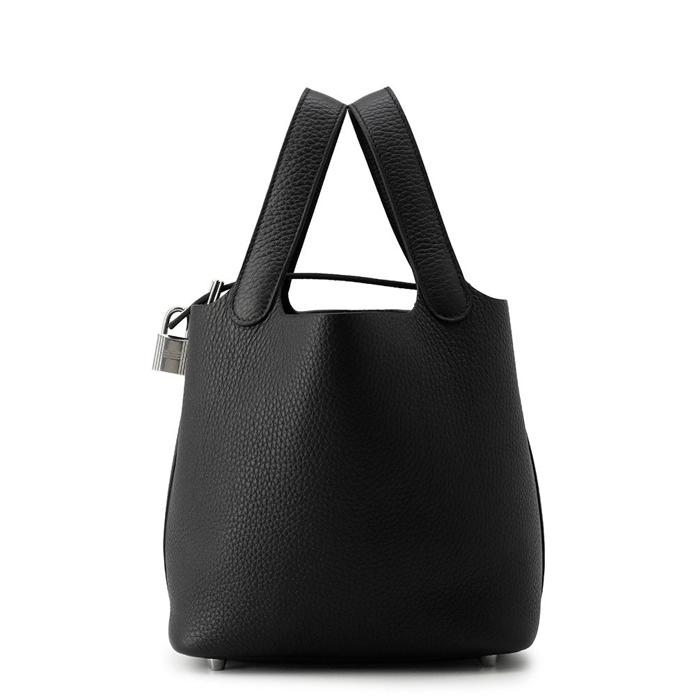 HERMES Picotin Lock Black Taurillon Clemence Size PM