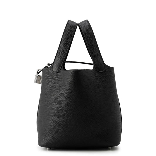 HERMES Picotin Lock Black Taurillon Clemence Size PM
