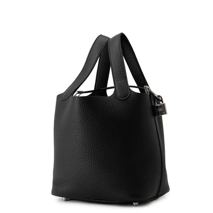 HERMES Picotin Lock Black Taurillon Clemence Size PM