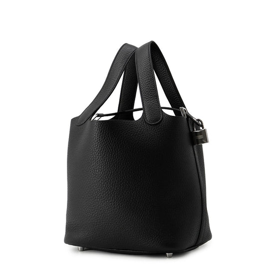 HERMES Picotin Lock Black Taurillon Clemence Size PM