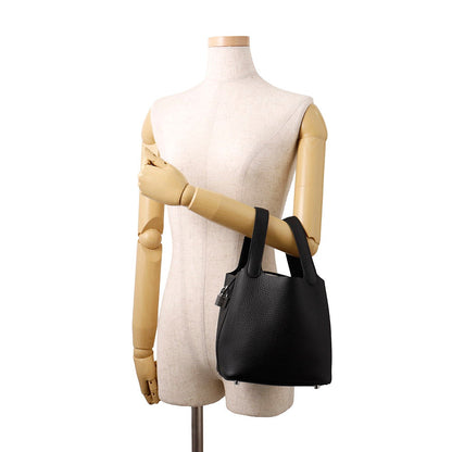 HERMES Picotin Lock Black Taurillon Clemence Size PM
