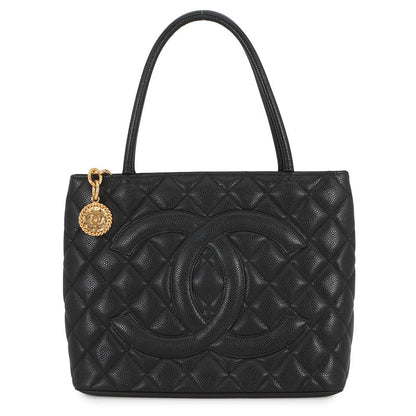 CHANEL Medallion Tote BlackA01804 Caviar Leather