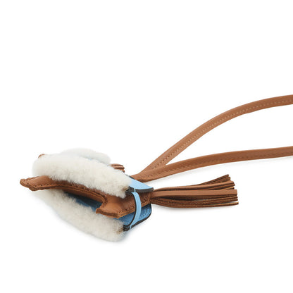 HERMES Rodeo Plush Gold/Terre/Celeste/Ecru Lambskin Mouton Size PM