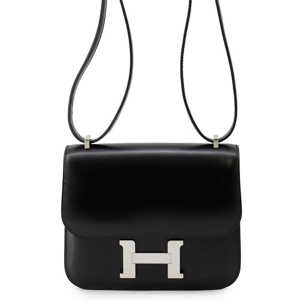 HERMES Constance3 Miroir Black Box Calf Leather Size Mini