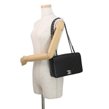 CHANEL Boy Chanel ChainShoulder Bag Black Enamel