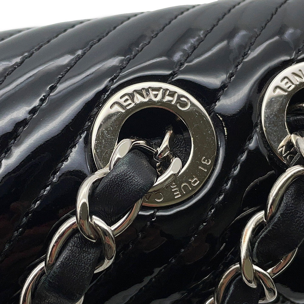 CHANEL Boy Chanel ChainShoulder Bag Black Enamel