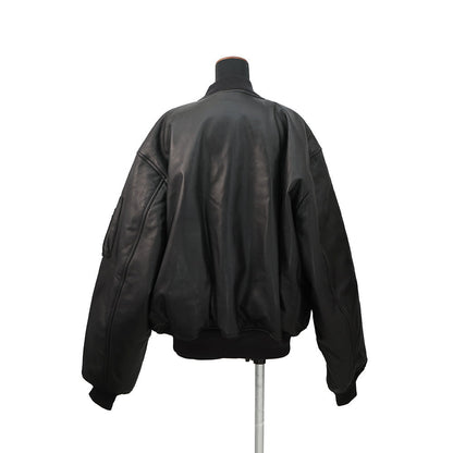 BALENCIAGA Bomber Jacket Size S Black808911TMS021000 Lambskin