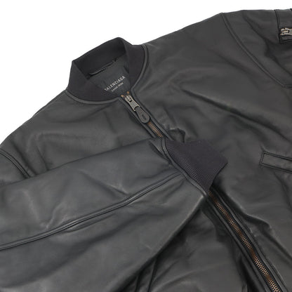 BALENCIAGA Bomber Jacket Size S Black808911TMS021000 Lambskin