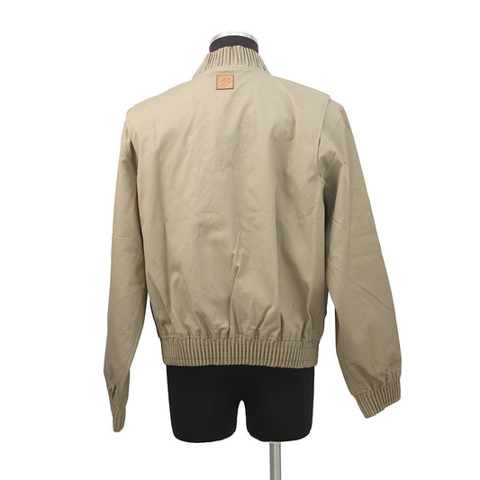LOUIS VUITTON Embroidered Bomber Jacket Size 48 Beige Polyester65% Cotton35%