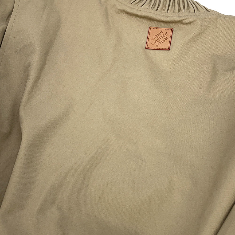 LOUIS VUITTON Embroidered Bomber Jacket Size 48 Beige Polyester65% Cotton35%