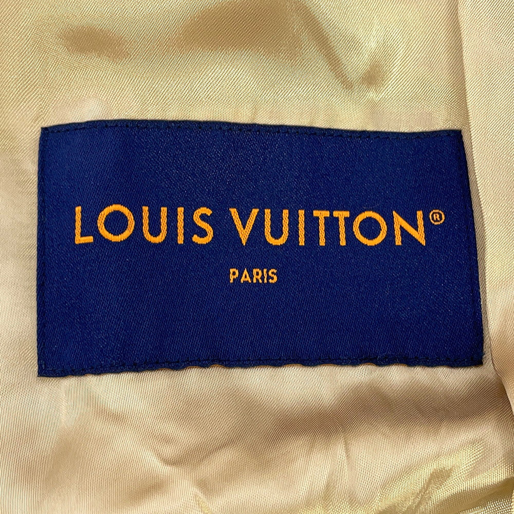 LOUIS VUITTON Embroidered Bomber Jacket Size 48 Beige Polyester65% Cotton35%