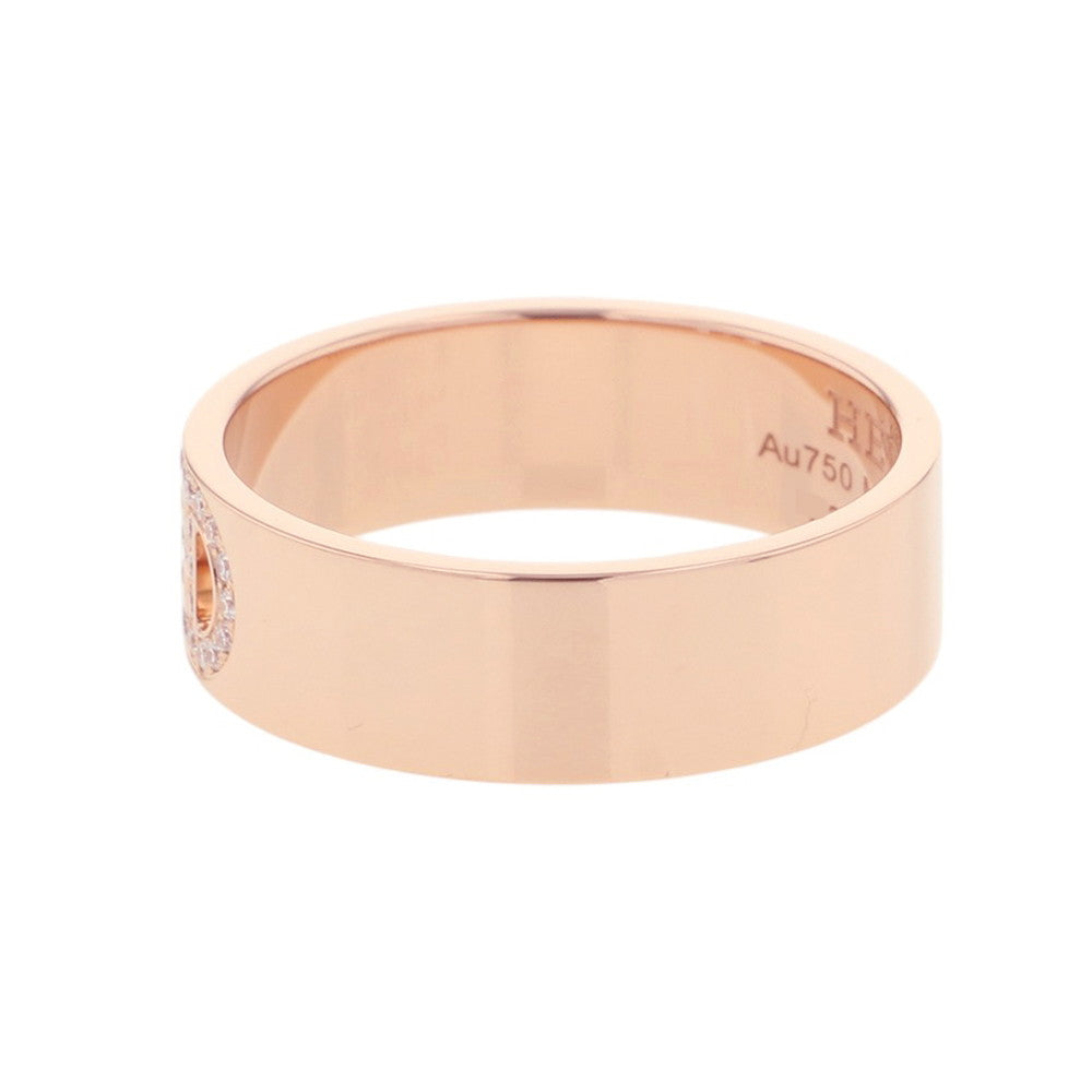 HERMES H. Dunkle Ring Size PM/51/#11 18K Pink Gold