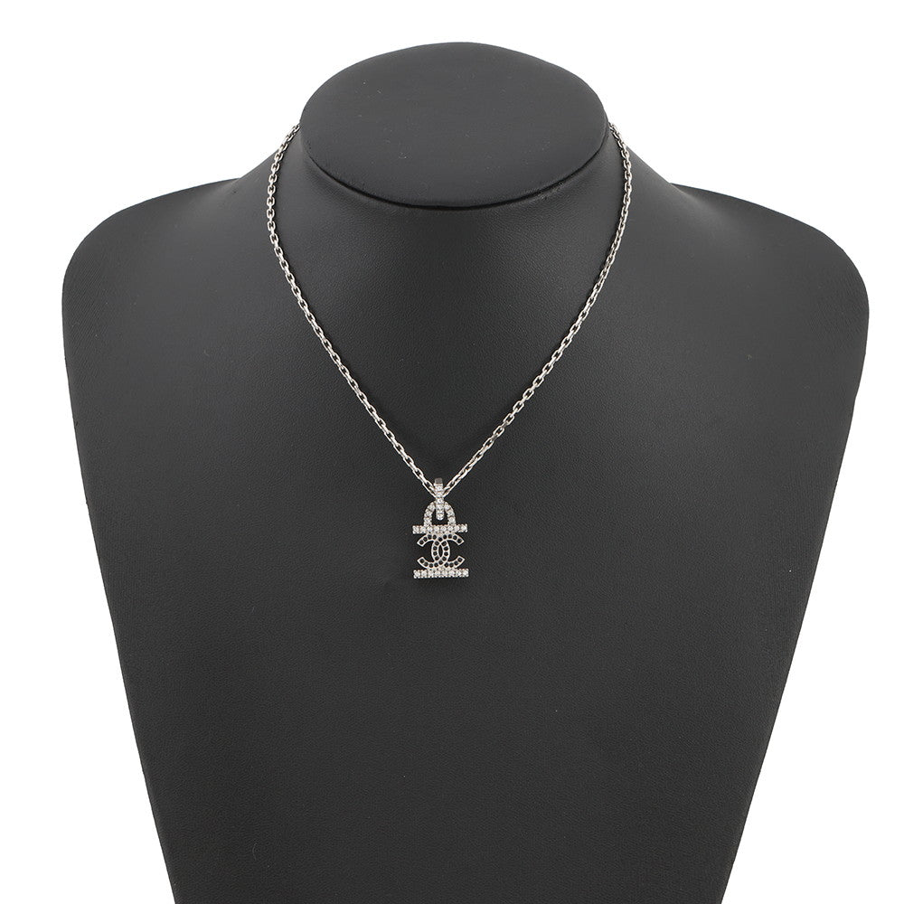 CHANEL CC Logo Rhinestone NecklaceAB8961-B08689-NJ339 Metal Rhinestone Faux Pearl