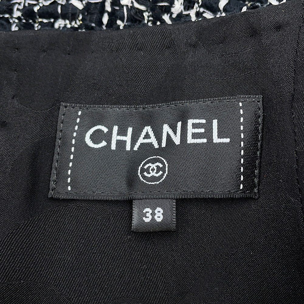 CHANEL Long Tweed Skirt Size 38 BlackP78021-V67296-NQ793 Cotton77% Nylon19% Lyocell4%