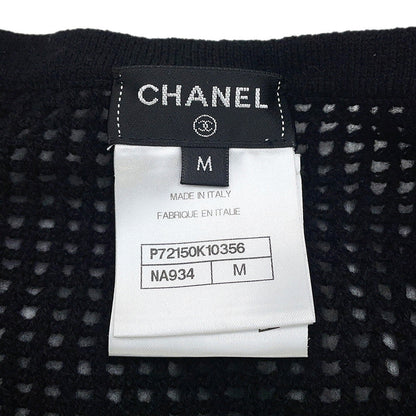 CHANEL Camisole T-shirt Size M Black/WhiteP72150-K10356-NA934 Cotton100% Cashmere100% Rhinestone