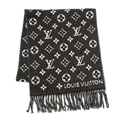 LOUIS VUITTON Echarpe LV to Jules NoirM77406 Silk52% Cashmere48%