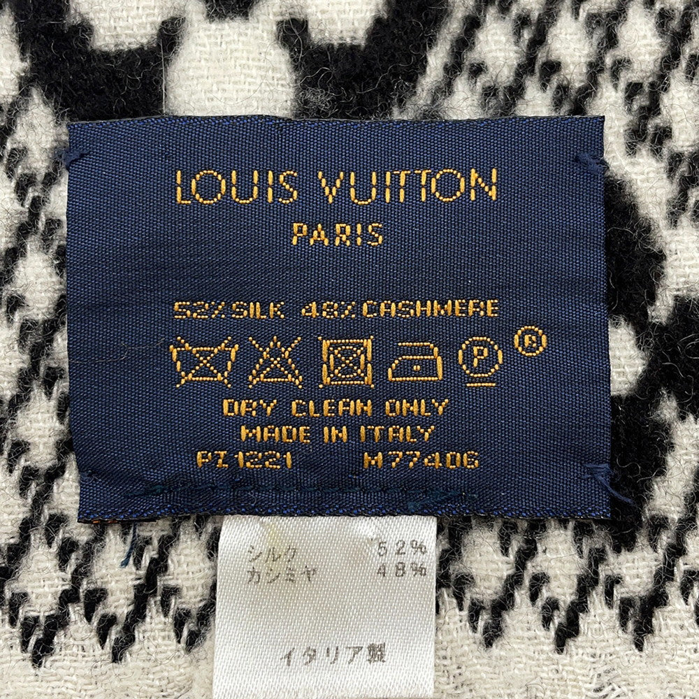 LOUIS VUITTON Echarpe LV to Jules NoirM77406 Silk52% Cashmere48%