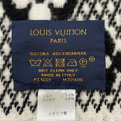 LOUIS VUITTON Echarpe LV to Jules NoirM77406 Silk52% Cashmere48%