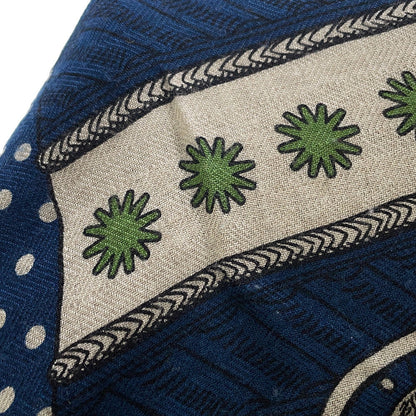 HERMES Giant Square Zuav and Dragon Size 140 Marine/Natural/Green Cashmere70% Silk30%