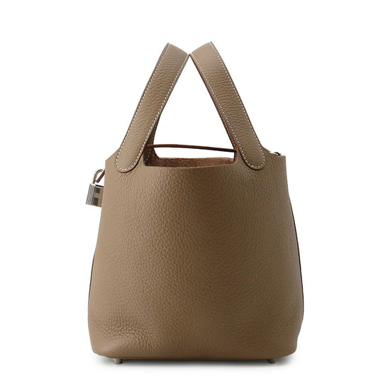 HERMES Picotin Lock Etoupe Taurillon Clemence Size PM