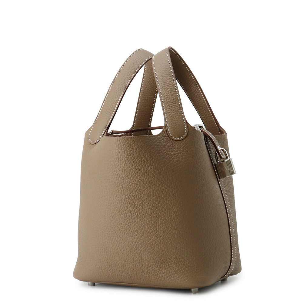 HERMES Picotin Lock Etoupe Taurillon Clemence Size PM