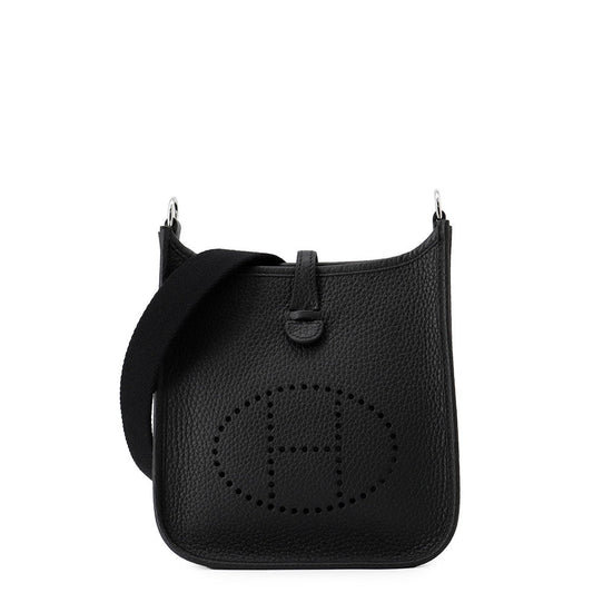 HERMES Evelyne Long Black Taurillon Clemence Size TPM