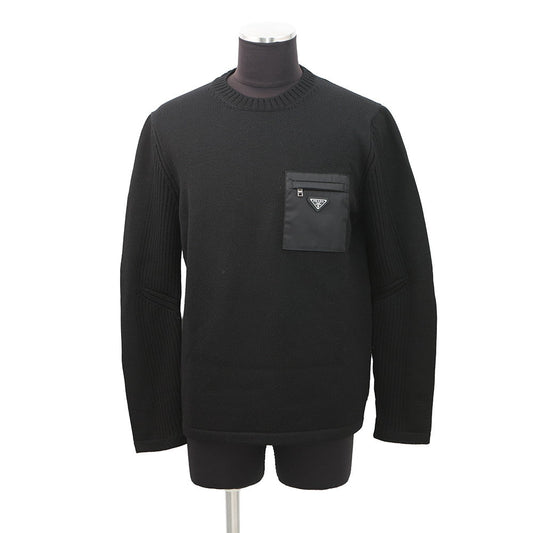 PRADA Triangle Logo Sweater Size 52 BlackUMB049_1W4X_F0002_S_202 Wool 100%