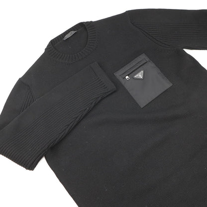 PRADA Triangle Logo Sweater Size 52 BlackUMB049_1W4X_F0002_S_202 Wool 100%