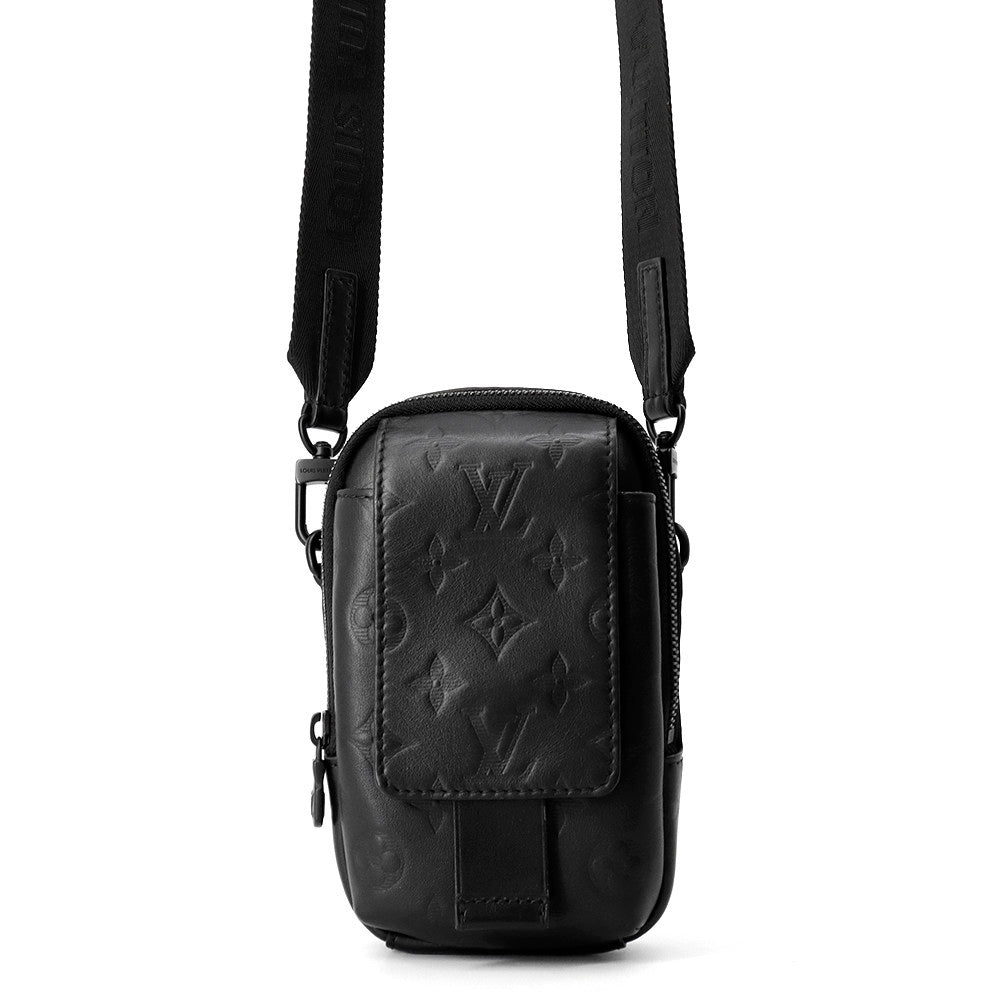 LOUIS VUITTON Double phone pouch NoirM81313 Monogram Shadow