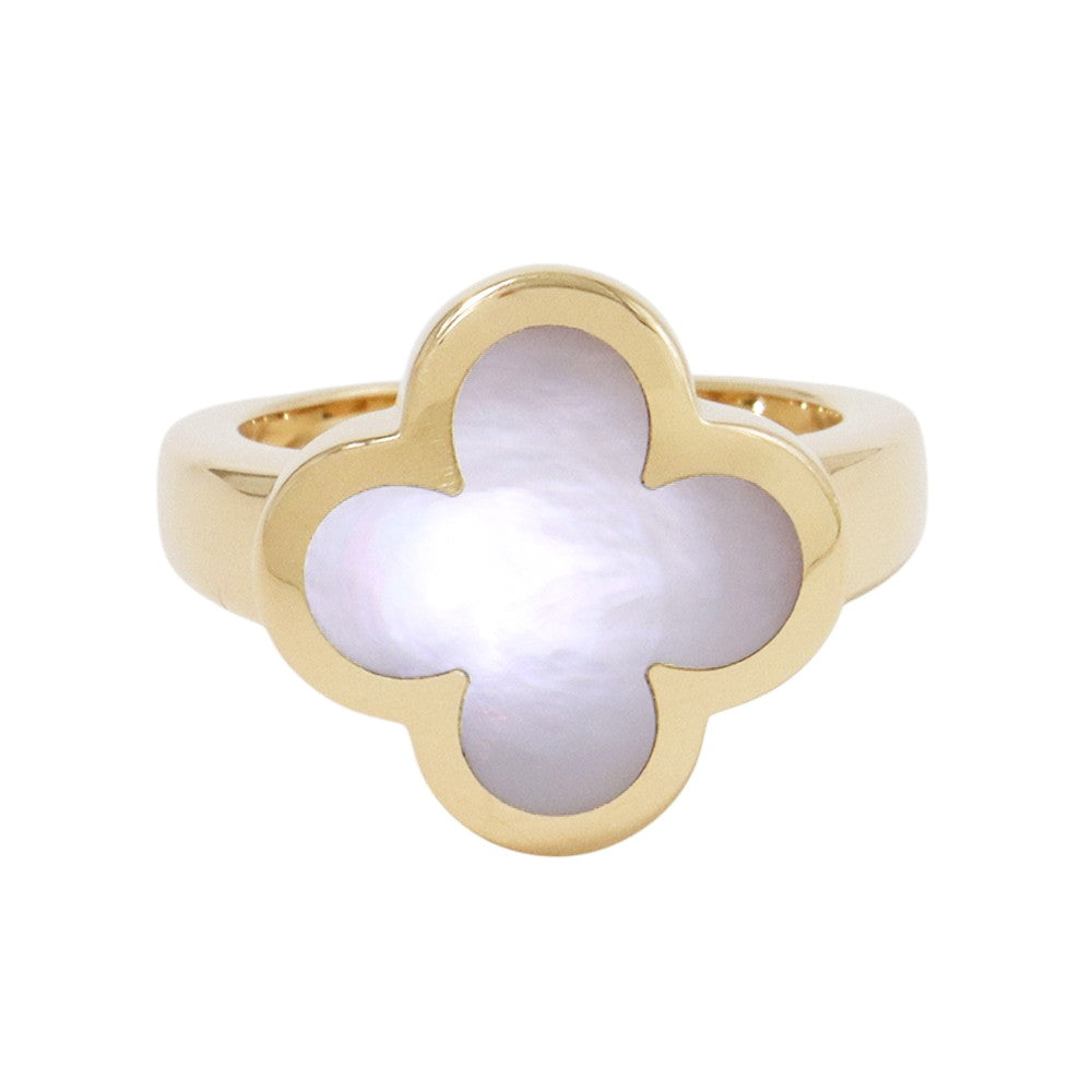 Van Cleef & Arpels Pure Alhambra Ring Size 51/#11VCARA35951/VCARA35900 18K Yellow Gold