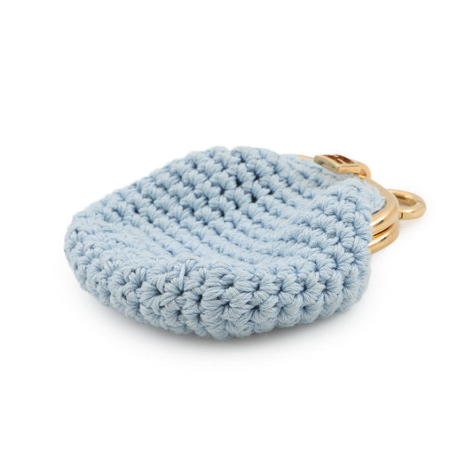 FENDI Kiss Lock Coin purse Light Blue8M0454 AFGX Cotton