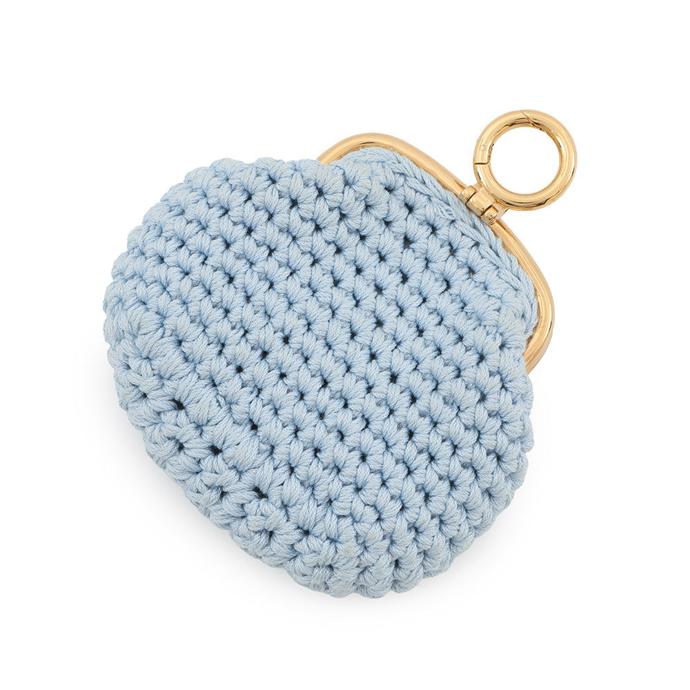 FENDI Kiss Lock Coin purse Light Blue8M0454 AFGX Cotton