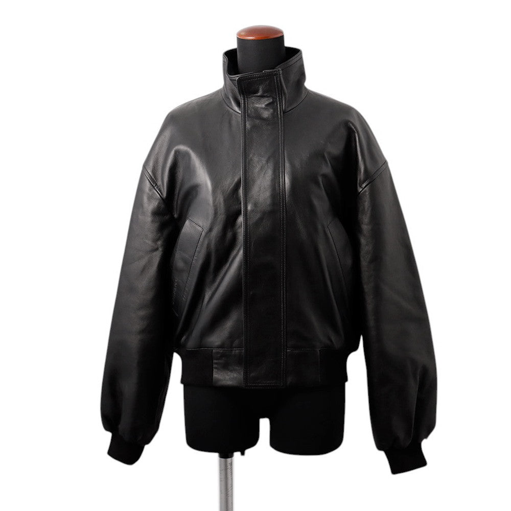 BALENCIAGA Leather Jacket Size XS Black851025 TSS02 1000 Semi-shiny grain sheepskin
