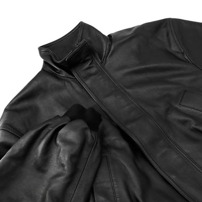 BALENCIAGA Leather Jacket Size XS Black851025 TSS02 1000 Semi-shiny grain sheepskin
