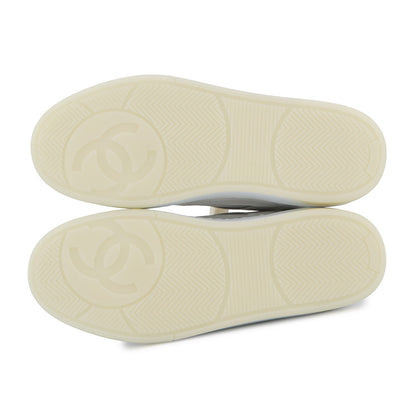CHANEL CC Logo Leather Sneakers WhiteG39978 Leather Size 38