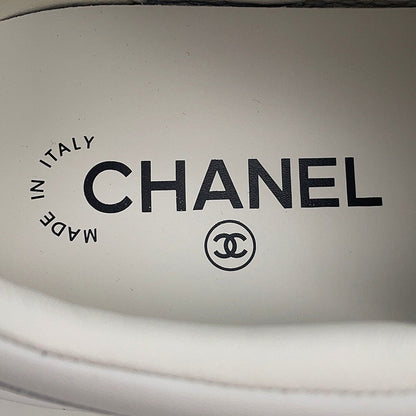 CHANEL CC Logo Leather Sneakers WhiteG39978 Leather Size 38