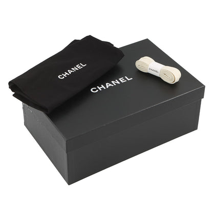 CHANEL CC Logo Leather Sneakers WhiteG39978 Leather Size 38