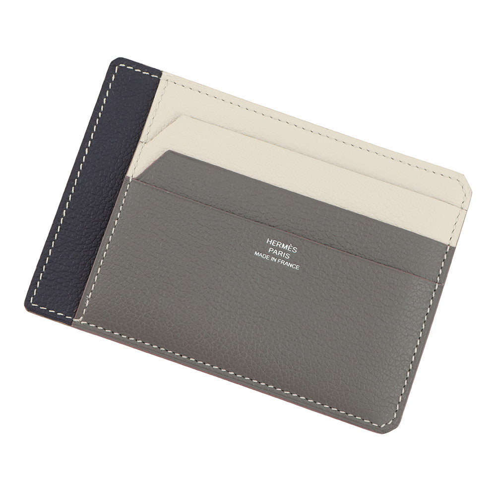 HERMES City 8CC Card Case Gris Meyer/Beton/Blue Nuit Evercolor